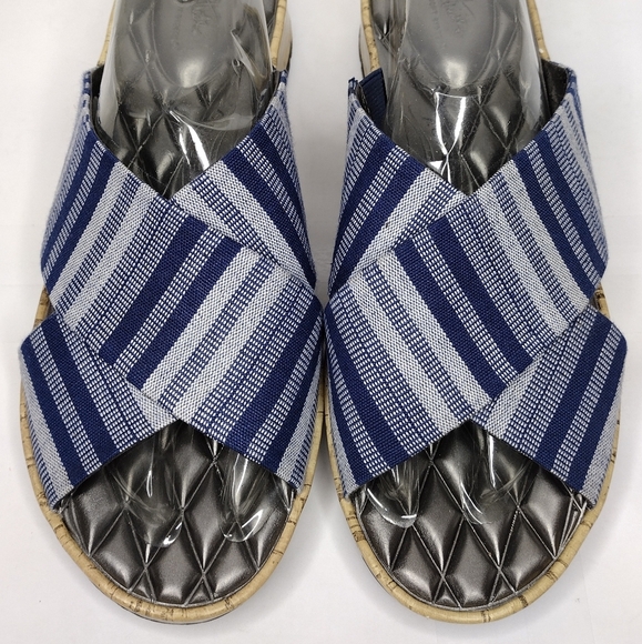 Life Stride Positive Women's Striped Comfort Open Toe Slide Sandals Size 8M - Picture 7 of 11